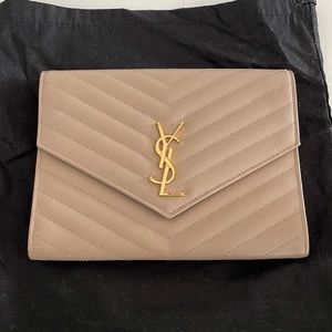 Beige YSL clutch